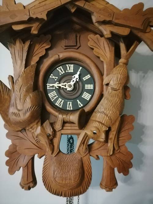 Vintage Large West Germany Hunting Cuckoo Clock