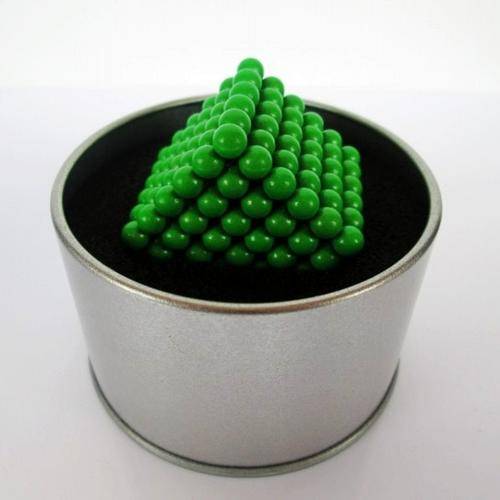 Neocube/Bucky Balls 216 pcs, 5mm, Green Glow in the Dark, In Tin Box