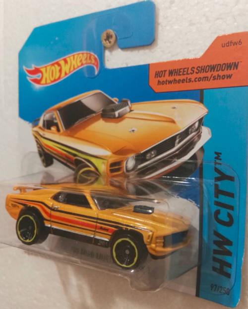 Hot Wheels '70 Ford Mustang Mach 1 Yellow