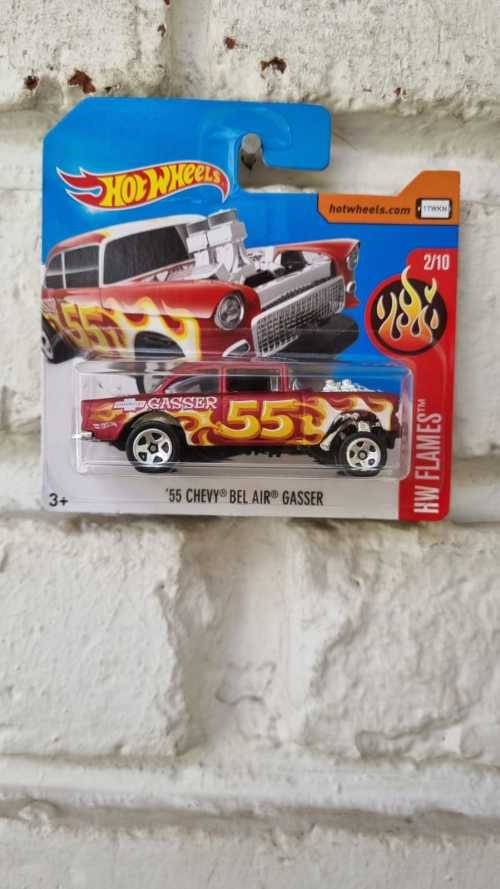 Hot Wheels 1/64 `55 Chevy Bel Air Gasser Red