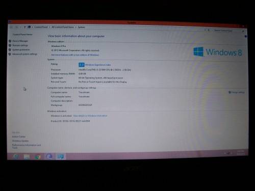 Acer Travelmate P453, Intel Core i5 - 3210M CPU@2.50GHz. Windows 8