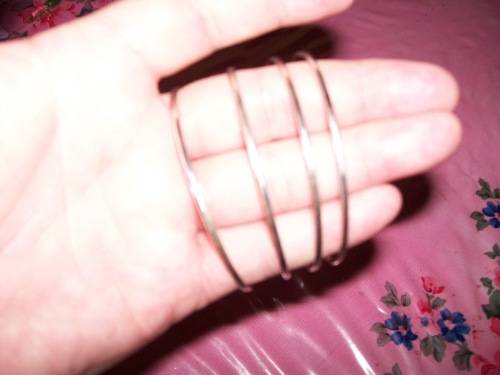 Sterling Silver 2mm D-Shape Bangles. Hallmarked 925. 4 Available.