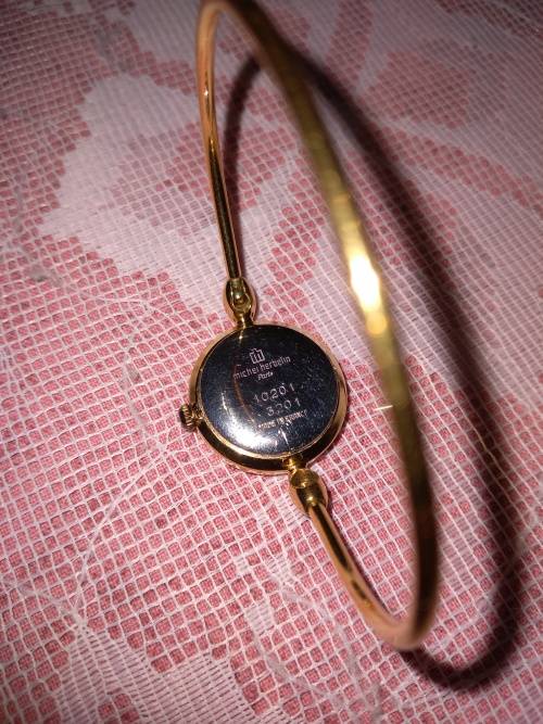 Gold Plated Michel Herbalin Bangle Watch in Absolute Spotless Condition!