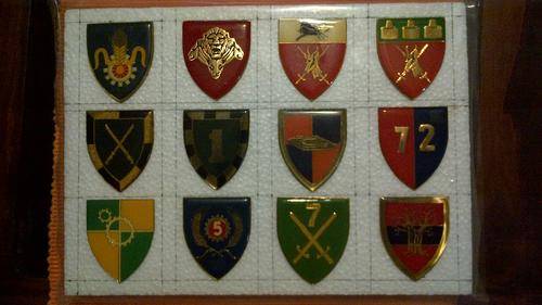 Assorted metal SADF shoulder flashes x12