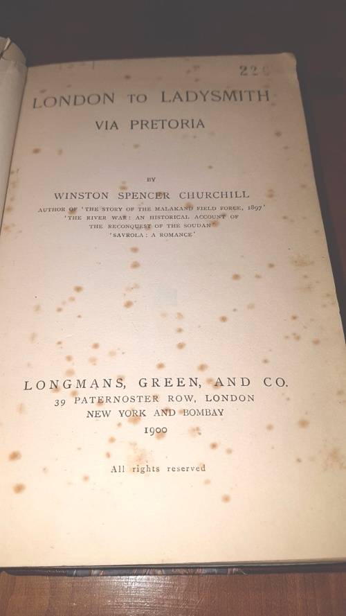 LONDON TO LADYSMITH - WINSTON SPENCER CHURCHILL - 1900