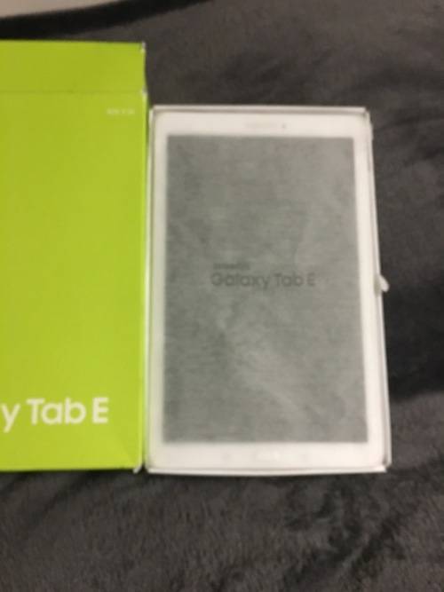 Samsung Tab E tablet with accessories