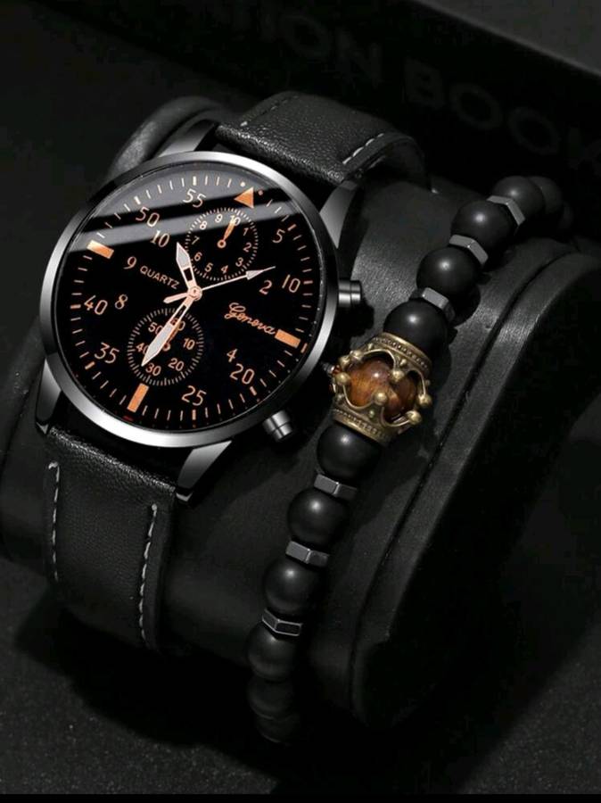2pc luxurious Men`s Business Quartz Watch set