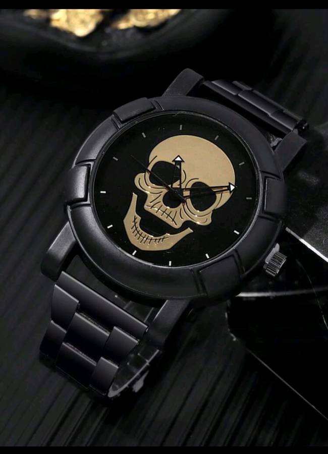 Men`s luxurious 3pc skull Quartz Watch set