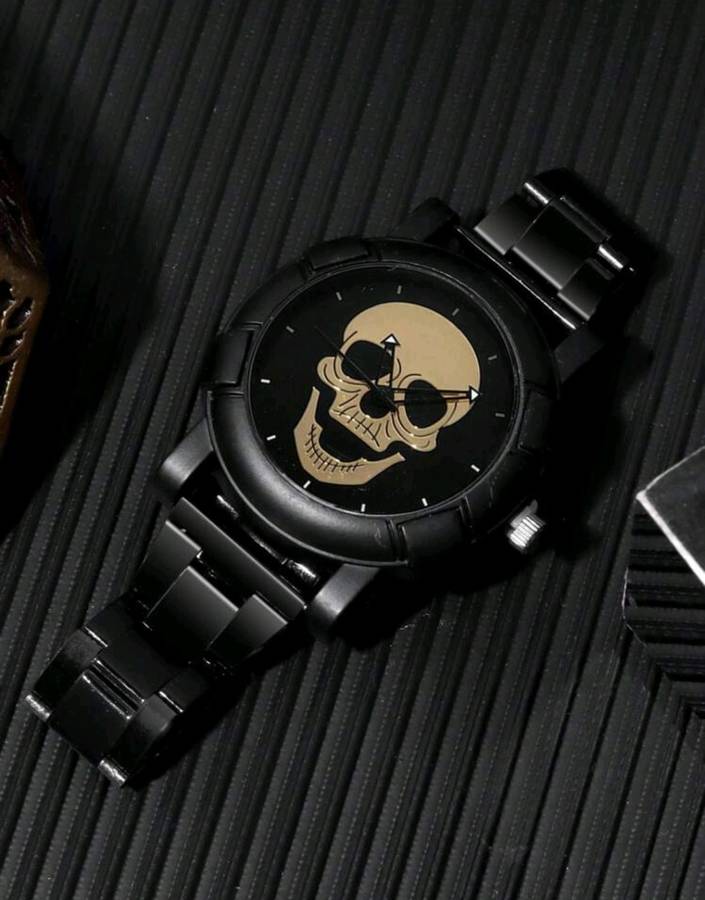 Men`s luxurious 3pc skull Quartz Watch set