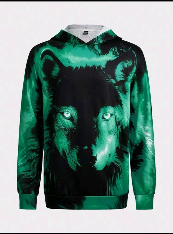 Wow amazing luxurious Men`s wolf printed 3D hoodie jacket