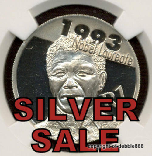 SILVER SALE !!! Mandela Nobel Laureate - MS68 - Limited Mintage -only 4,061 !!! More rare than proof