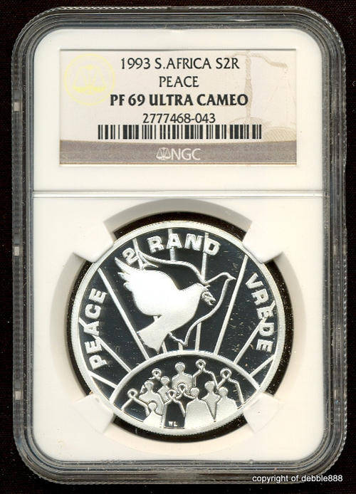 !!! 1993 PEACE - R2 - PF69 ULTRA CAMEO - FINEST KNOWN !!! 1 OZ STERLING SILVER !!!