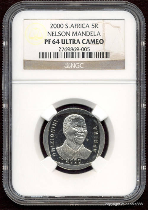 RARE !!!!! PF64 ULTRA CAMEO !!! Mandela 2000 "Smiley" R5 !!! (PROOF - NOT PL !!!)