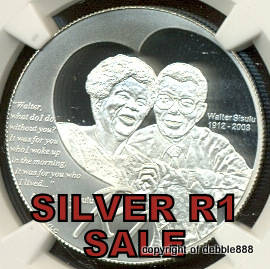 SILVER SALE !!! 2012 WALTER & ALBERTINA SISULU - PF70 Ultra Cameo !!! PERFECT !!!