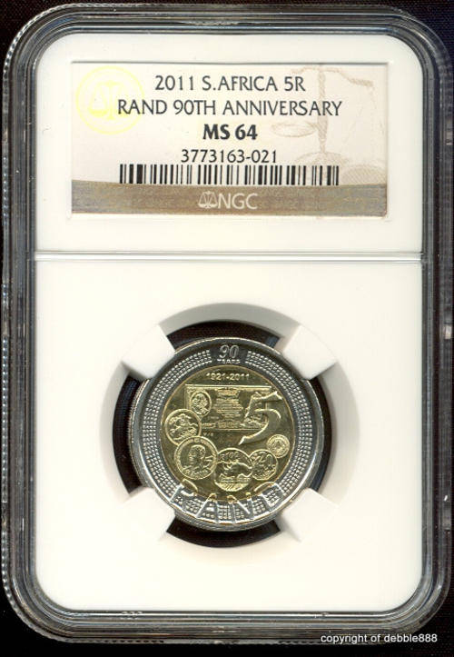 5 x SARB 90th ANNIVERSARY R5 *** MS64 *** !!!!! NGC graded !!!!!