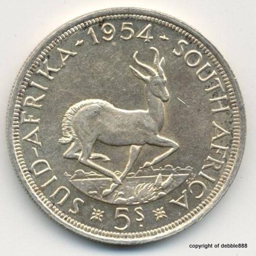 1954 *** 5 Shilling *** AU details ***