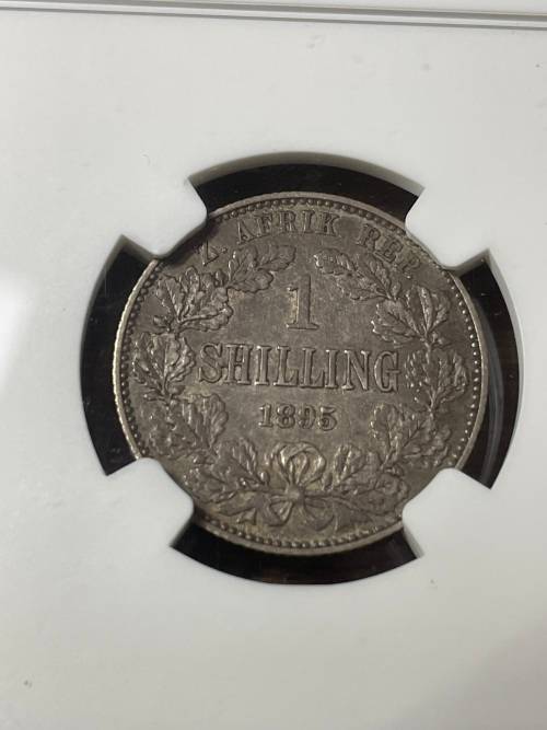 1895 1 Shilling NGC graded AU53
