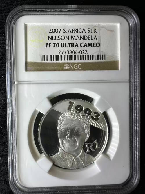 2007 Mandela Silver R1 * Perfect NGC graded PF70