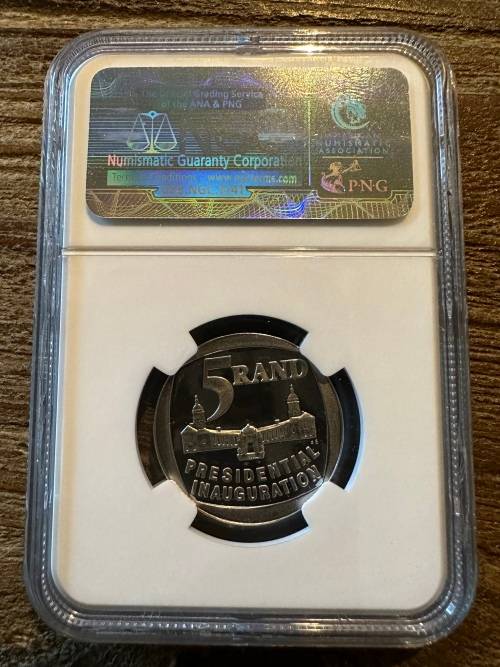 *** MANDELA BIRTHDAY SALE *** Inauguration R5 Proof coin - PF68 Ultra Cameo NGC ***