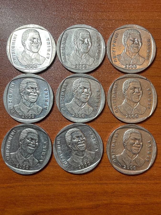 Mandela smiley coins price per each to take all 9