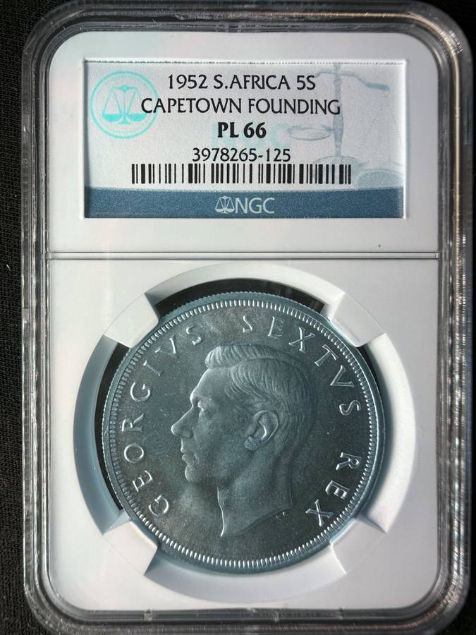 1952***5S capetown founding***PL66  ***NGC graded absolutely stunning coin, highly collectable