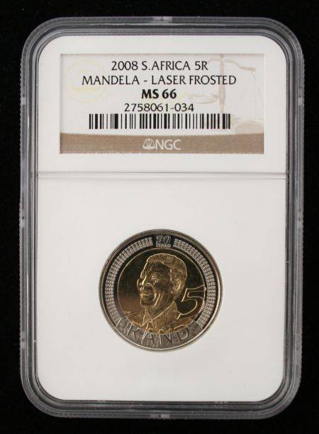 ***Laser-frosted MS66***Highest Grade !!! *** Birthday Mandela R5 ***LIMITED MINTAGE***