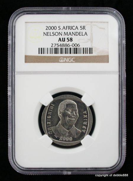 *** AU58 !!! Mandela 2000 R5 coin ***** !!!