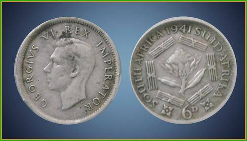 1941 SA Union 6 Pence (6d) SANGS VF 20 #