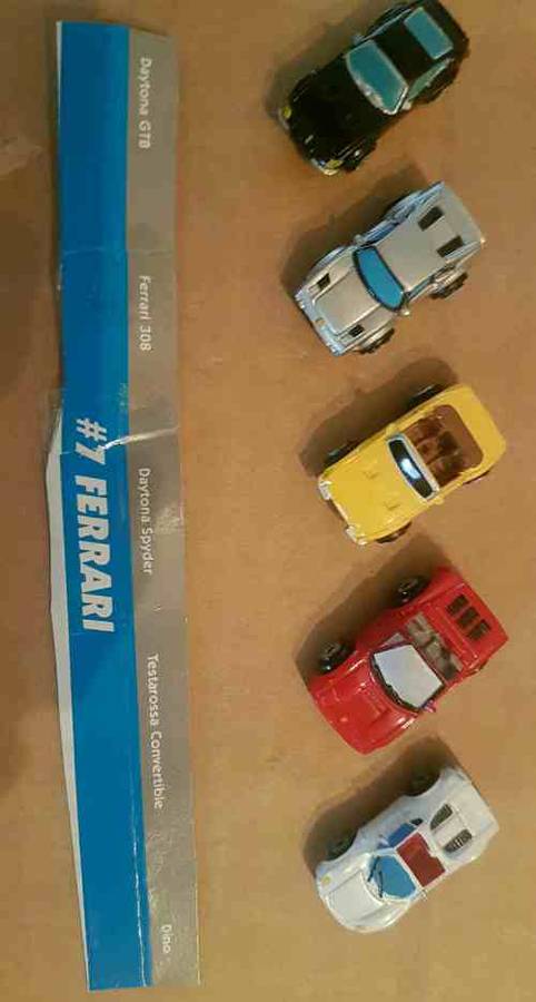 MICRO MACHINES 1993 #7 FERRARI COMPLETE SET OF 5 BY GALOOB