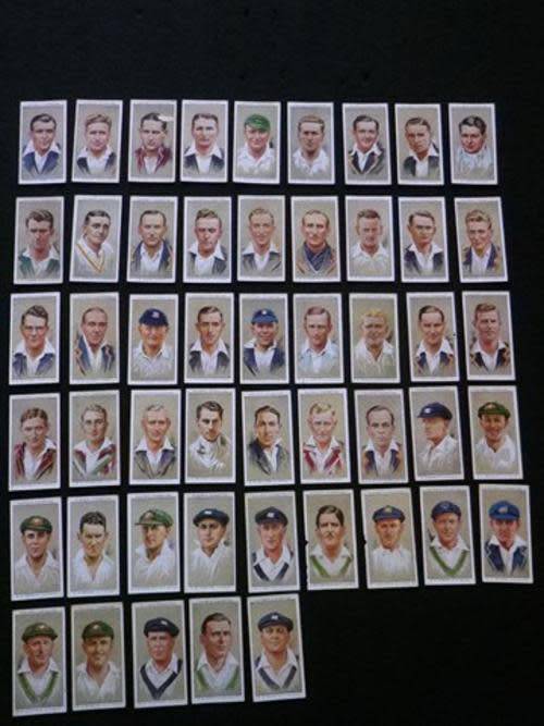 PLAYER'S CIGARETTE CARDS - FULL SET (50) OF "CRICKETERS, 1934"