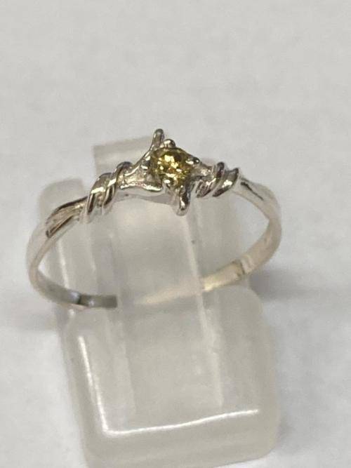 Natural 0.14 Ct Diamond Sterling Silver Ring