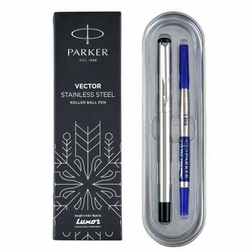 PARKER VECTOR MATTE BLACK , STAINLESS STEEL & GOLD BALL PEN, ROLLER PEN , each