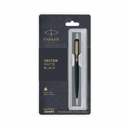 PARKER VECTOR MATTE BLACK , STAINLESS STEEL & GOLD BALL PEN, ROLLER PEN , each