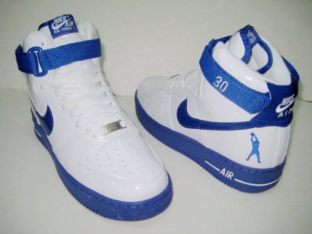 NIKE AIRFORCE ONE MIDS (AF1) WHITE & BLUE SIZE 7