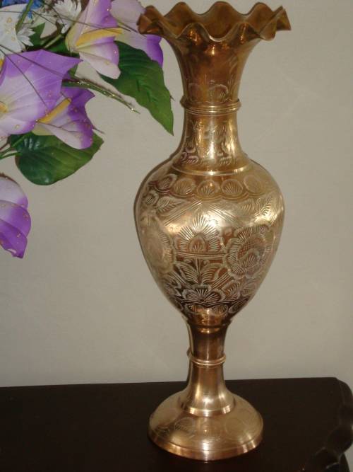 vintage BRASS VASE - height 46cm