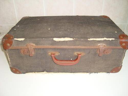 vintage SUITCASE with a BIG personality !!!!!!!