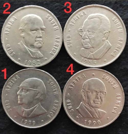 CIRCULATED  R1   NICKLE    COINS  DIEDERICKS   VOSTER    MARAIS    BOTHA