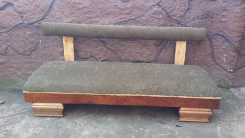 Long, low window bench.