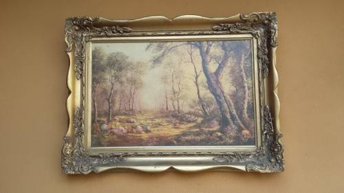 Beautiful ornate gilt framed print.