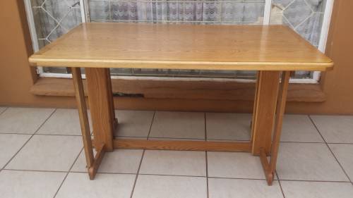Large oak work table.