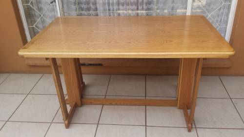 Large oak work table.
