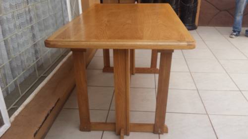 Large oak work table.