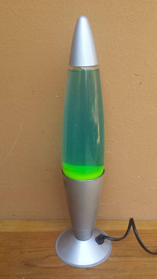 Stunning green and blue larva lamp.