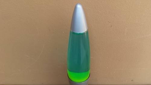 Stunning green and blue larva lamp.
