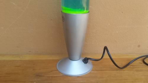 Stunning green and blue larva lamp.