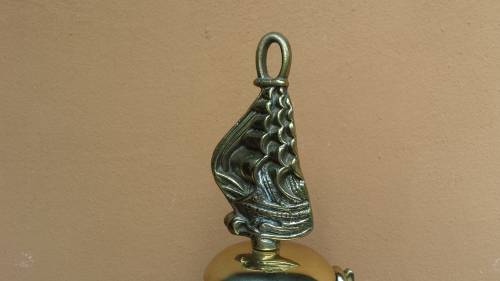 Large brass fire irons.