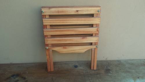 Lovely pine slate mag rack.