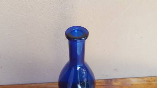 Beautiful blue glass bottle.