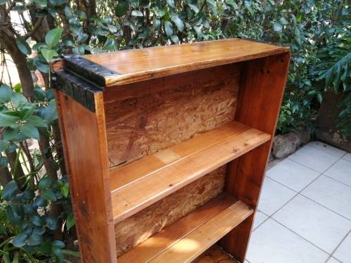 Awesome, large rustic wooden shelf.
