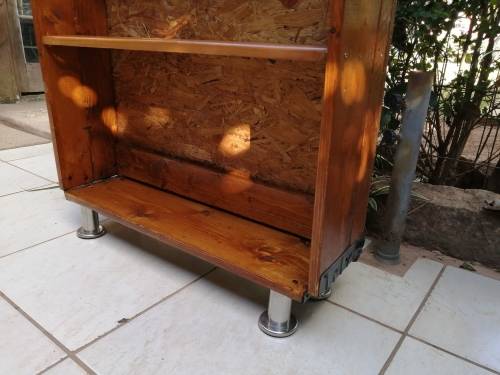 Awesome, large rustic wooden shelf.